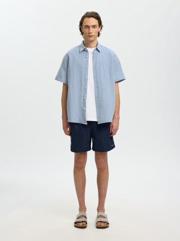 Selected - SLHREGClay Linenblend SS Shirt