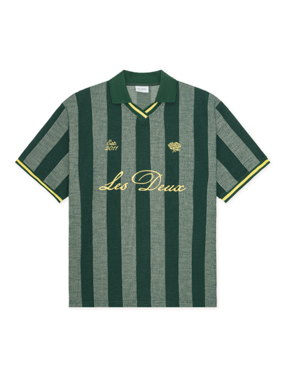 Les Deux - Stripe Jacquard Football Jersy