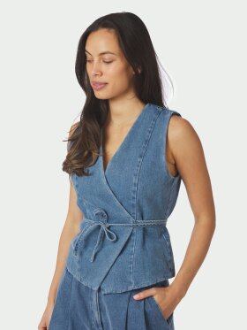 Neo Noir - Samara Denim Waistcoat Blue Neo Noir - Samara Denim Waistcoat Blue