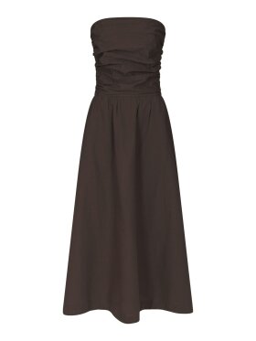 Neo Noir - Kima Linen Dress Dark Brown Neo Noir - Kima Linen Dress Dark Brown