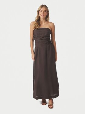 Neo Noir - Kima Linen Dress Dark Brown Neo Noir - Kima Linen Dress Dark Brown