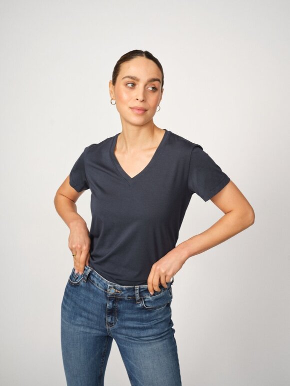 Mos Mosh - MMDala V-SS Basic tee Navy