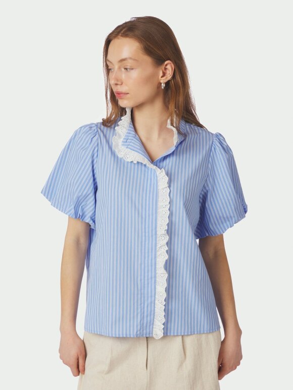 Neo Noir - Ulia Stripe Blouse Blue stripe