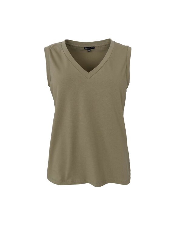Black Colour - BCMay V-Neck Top Lt. Army