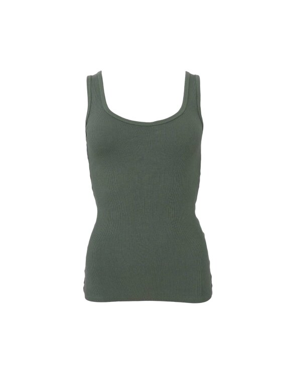 Black Colour - BCVibs Rib Tank Top Army