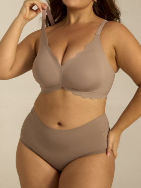 Femifemme - SoftScallop bøjlefri BH Mocha