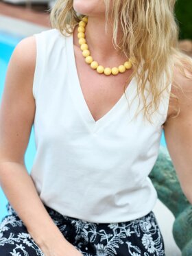 Black Colour - BCMay V-Neck Top off white