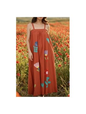 Qnuz - Boheme dress w. embrodery tosc