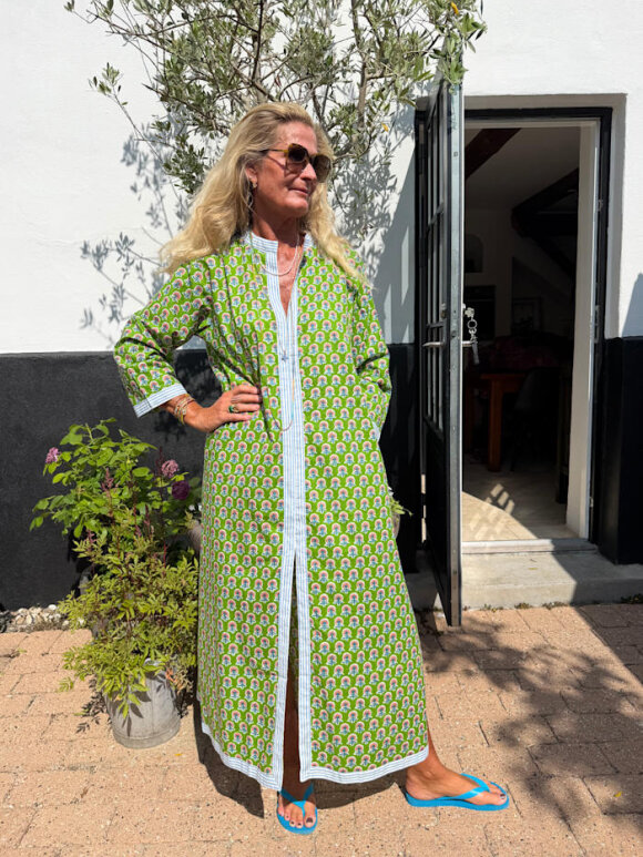 Cabana Living - Veda Kjole grøn blå strib