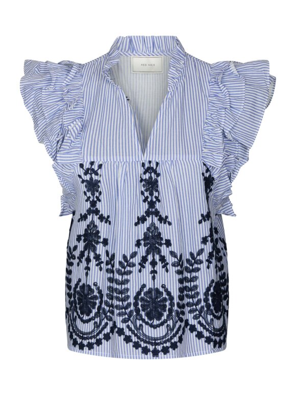 Neo Noir - Jayla stripe Embroidery Top