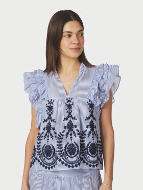 Neo Noir - Jayla stripe Embroidery Top
