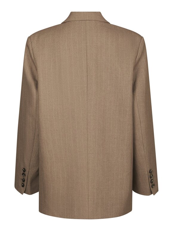 Neo Noir - Gaby Pinstripe Blazer Taupe