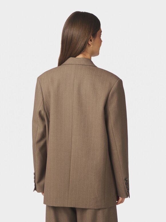 Neo Noir - Gaby Pinstripe Blazer Taupe
