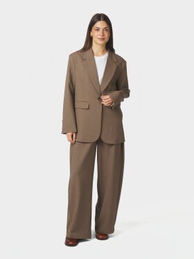 Neo Noir - Gaby Pinstripe Blazer Taupe