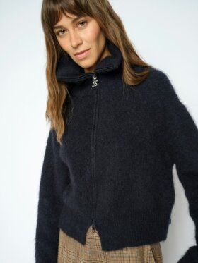Mos Mosh - MMHulda Knit Zip Cardigan Navy Mos Mosh - MMHulda Knit Zip Cardigan Navy