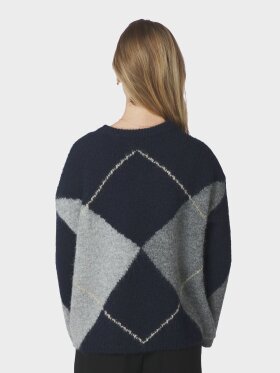 Neo Noir - Inga Check Fluff Knit Blouse N