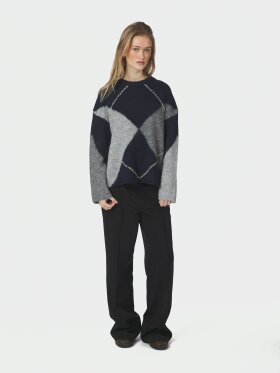 Neo Noir - Inga Check Fluff Knit Blouse N