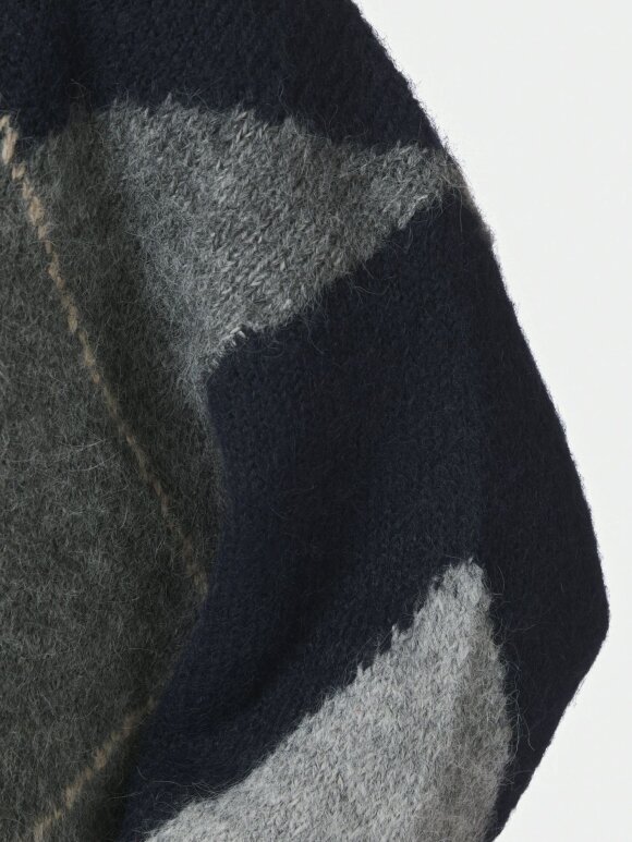 Neo Noir - Inga Check Fluff Knit Blouse N