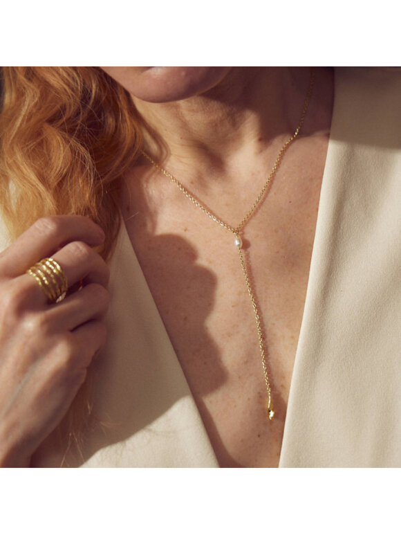Pure By Nat - Willow 5-Ring  guldbelagt