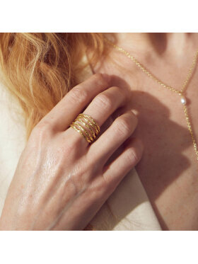 Pure By Nat - Willow 5-Ring guldbelagt Pure By Nat - Willow 5-Ring guldbelagt