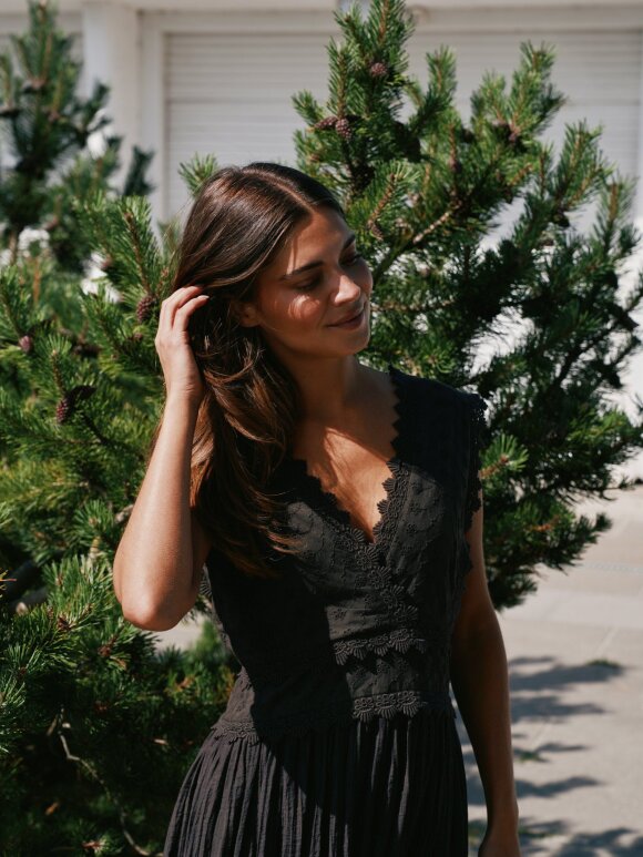 Neo Noir - Arista Lace Dress Dark Brown