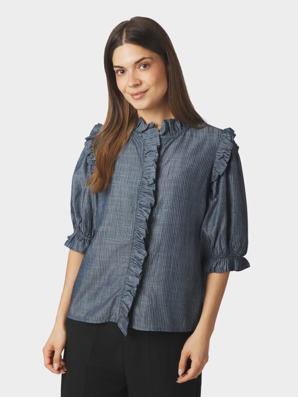 Neo Noir - Chaha Chambray Stripe Blouse
