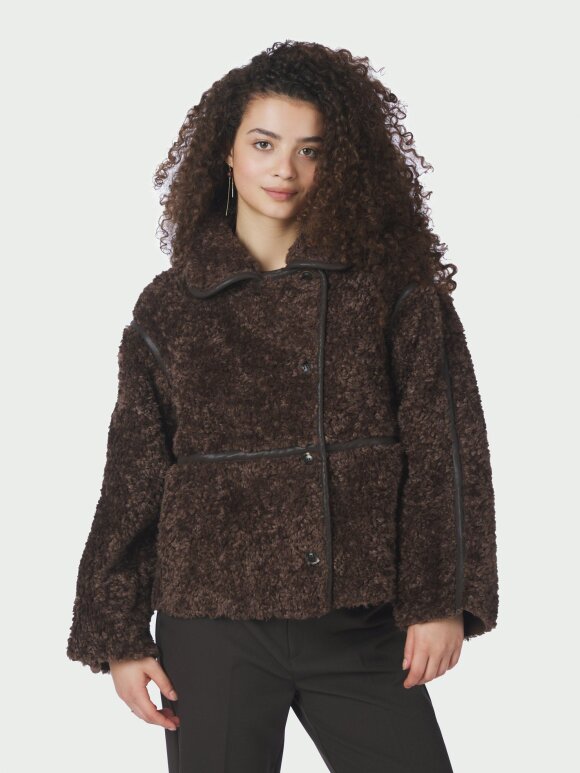 Neo Noir - Castor Faux Fur Jacket Brown
