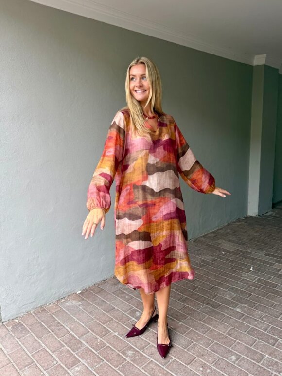 Black Colour - BCZella Sheer Dress Burnt Wine