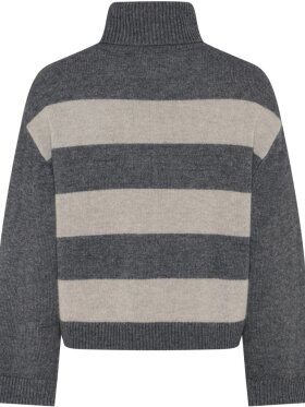 La Rouge - Julie Striped knit grey sand