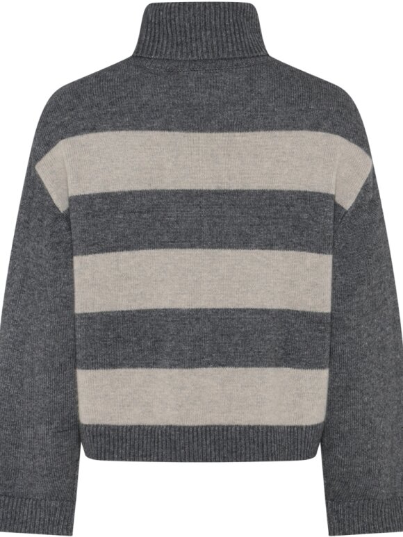 La Rouge - Julie Striped knit grey sand