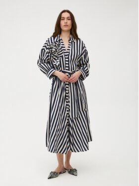 Gossia - PiperGO Dress Navy Creme Strib Gossia - PiperGO Dress Navy Creme Strib