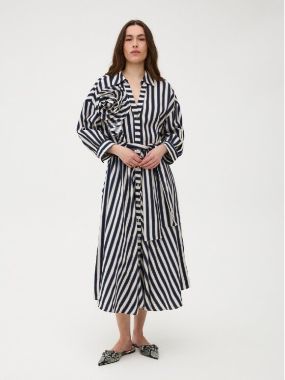 Gossia - PiperGO Dress Navy Creme Strib