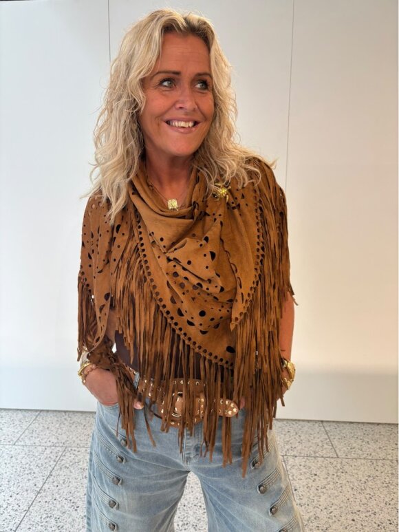 tim&simonsen - Ellie Fringe Scarf Cognac