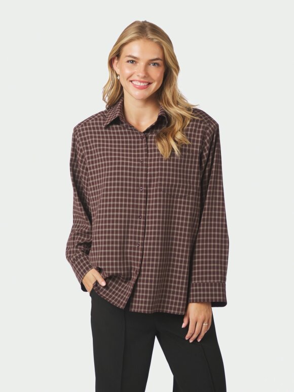 Neo Noir - Anella Check Shirt Chocolate