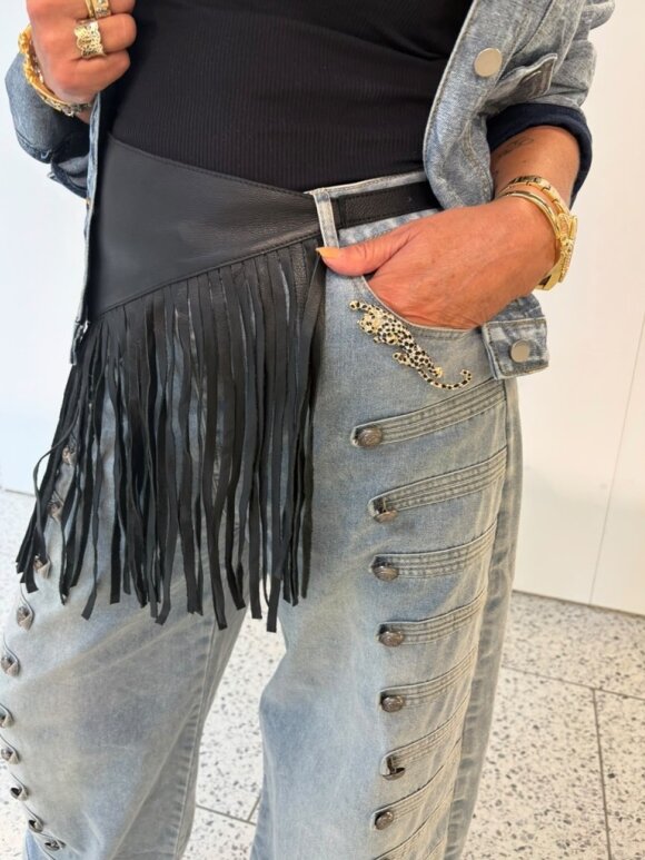 tim&simonsen - Riley Fringe Belt Black gold