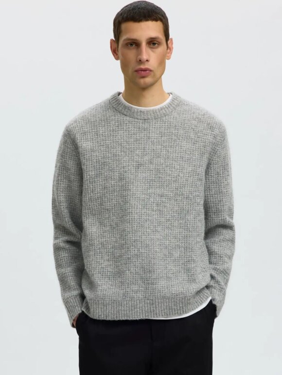 Selected - SLMRai LS Knit Waffle CrewNeck