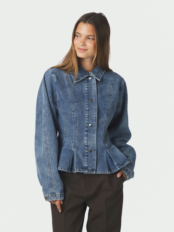 Neo Noir - Rivora Denim Peplum Jacket