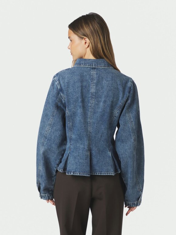 Neo Noir - Rivora Denim Peplum Jacket