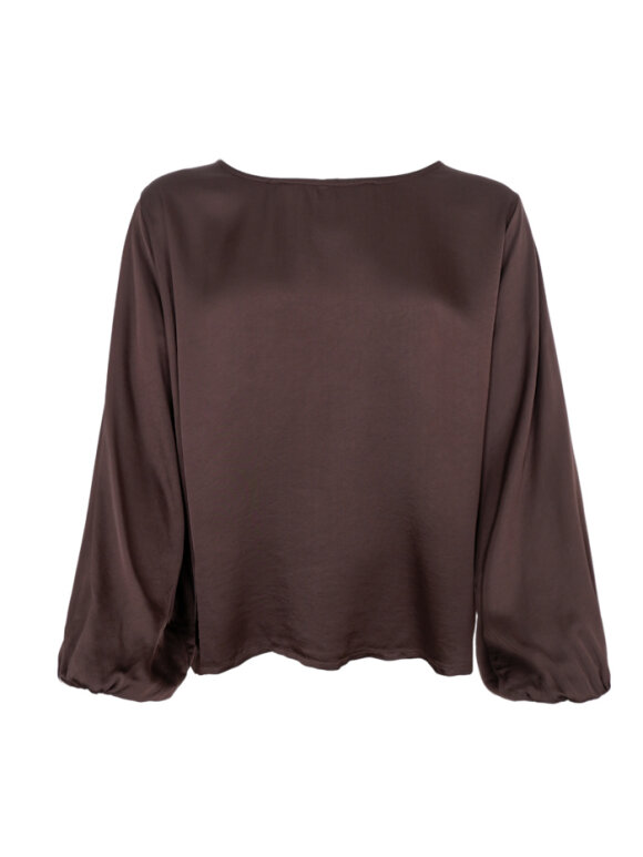 Black Colour - BCMabel LS Blouse Coffee