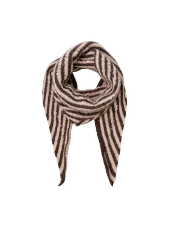 Black Colour - BCDell Mini Stripe Scarf Coffe