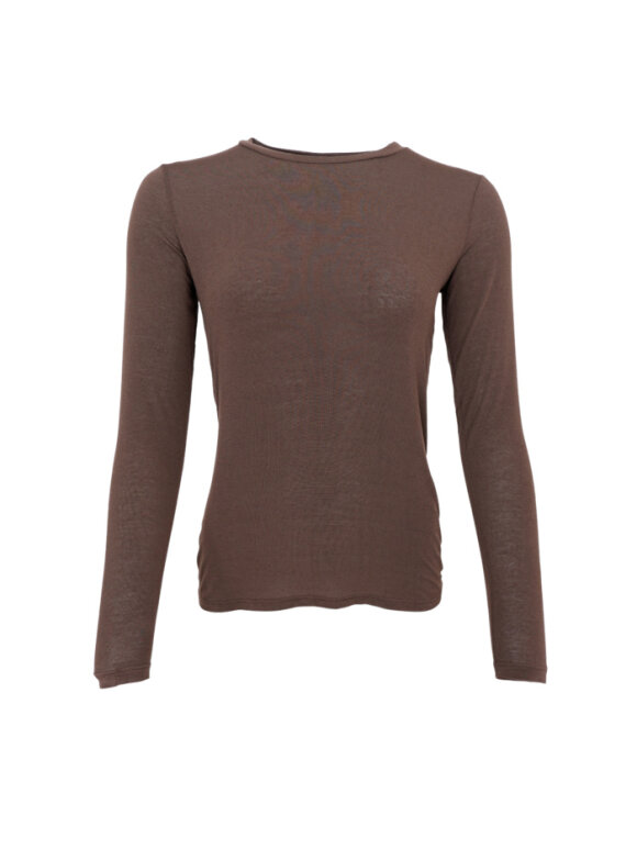 Black Colour - BCAlba LS Tee Coffe Solid
