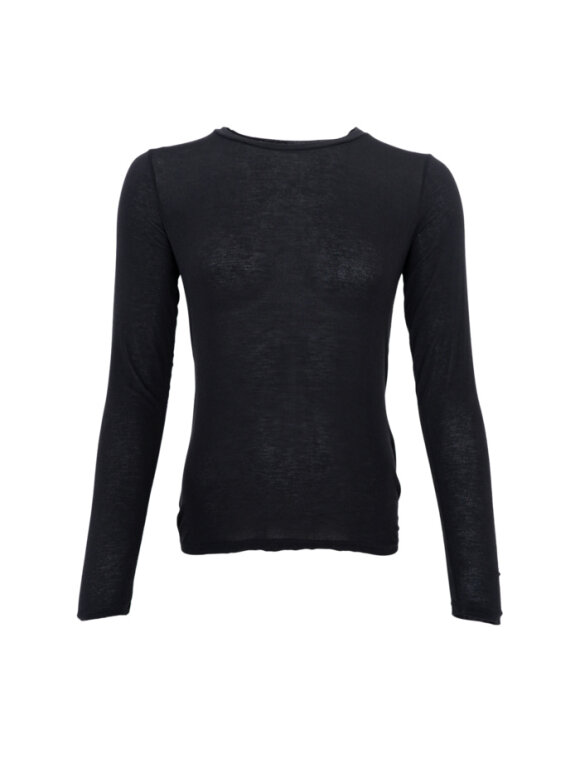 Black Colour - BCAlba LS Tee Black Solid