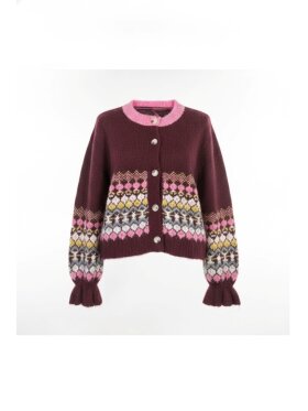 Lecoco - Imma Cardigan Bordeaux Lecoco - Imma Cardigan Bordeaux