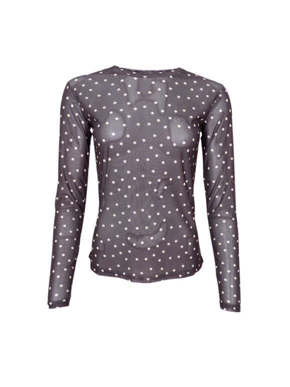Black Colour - BCAnnie Mesh Blouse Coffee Dot