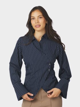 Neo Noir - Fenli Slim Striped Shirt Navy Neo Noir - Fenli Slim Striped Shirt Navy