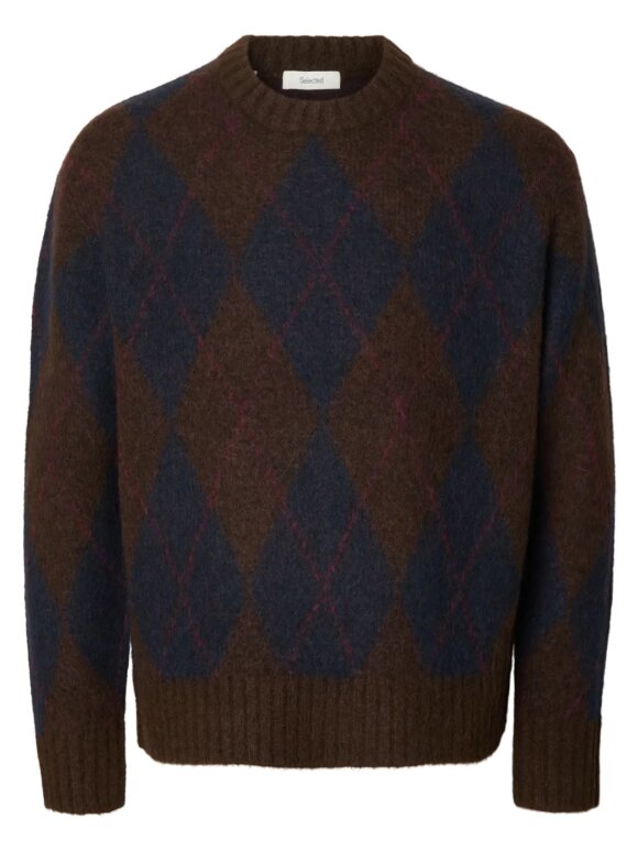 Selected - SLMRAI KNIT ARGYLE CREW NECK