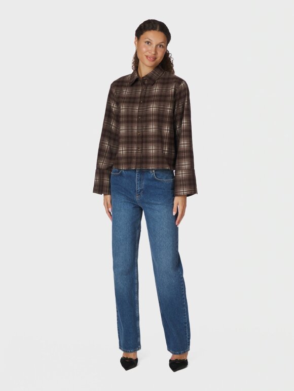 Neo Noir - Jaylin Flannel Check shirt gre