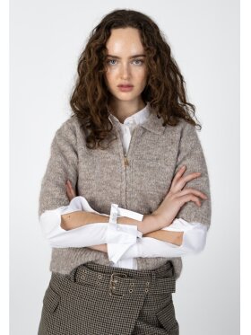 Coster Copenhagen - Knit with Zipper sand Coster Copenhagen - Knit with Zipper sand