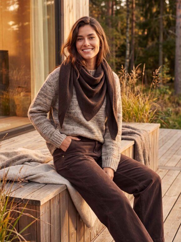 Prepair - Mona Knit Scarf Brown