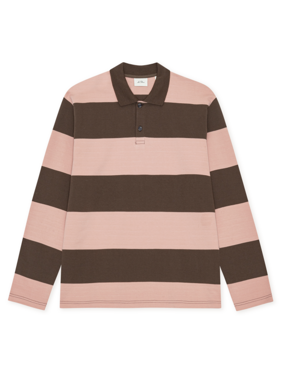 Les Deux - Striped LS Polo Shirt